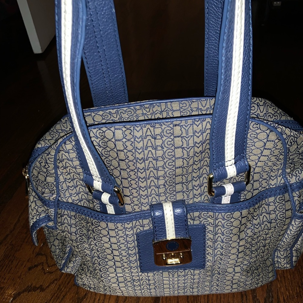 MARC BY MARC JACOBS canvas logo bag with side exterior pockets
